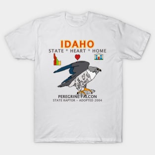 Idaho - Peregrine Falcon - State, Heart, Home - State Symbols T-Shirt